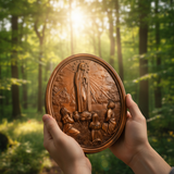 树林晨光手持法蒂玛圣母