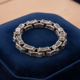 Retro Engraved Bar Link Stainless Steel Bracelet jewelry product image