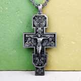 S925K Silver Orthodox Crucifixion Necklace