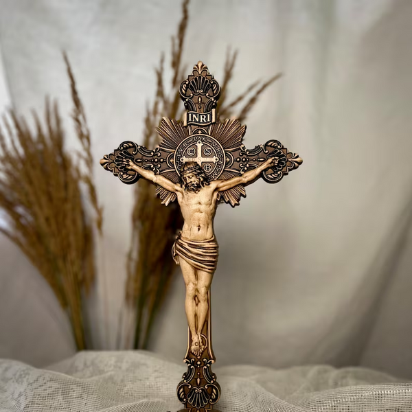 St. Benedict Crucifix: Maple Wood, Divine Protection, & the Story of Redemption