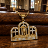 The Last Supper Jesus Crucifix Iced‑Out Stainless Steel Men’s Necklace