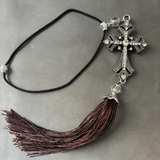 Vintage Crystal Cross Car Hanger – A Divine Guardian for Every Journey