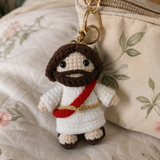 Handmade Crochet Jesus Keychain