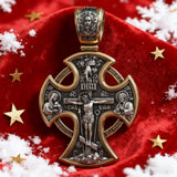 Double-sided S925k silver pendant depicting the Passion of Christ and St. George slaying the dragon.