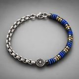 Boho Natural Stone Compass Beaded Bracelet