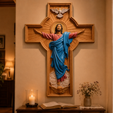 October New Release: Hand-Carved Painted Wood Cross — The Ascension of Christ
