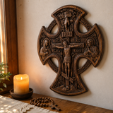 Hand-Carved Beechwood “Hand of Redemption” Crucifix | The Passion and Divine Grace of Christ