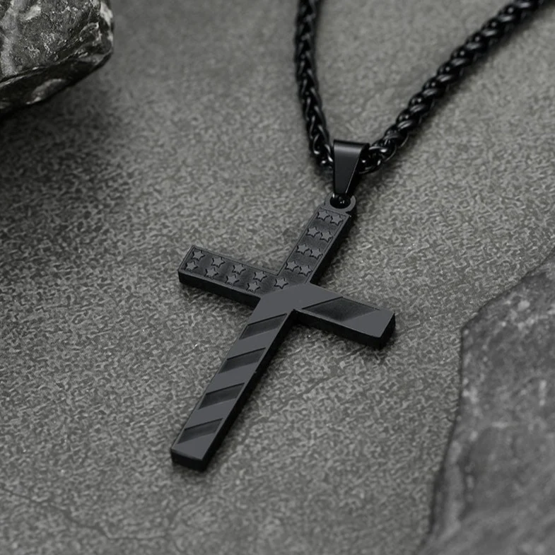 American Flag Cross Necklace