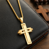 3D Interlocking Stainless Steel Cross Necklace