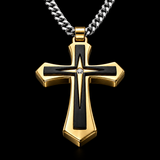 Modern Two-Tone Cross Necklace – A Bold Daily Reminder of Faith