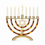 Hanukkah Menorah with Star of David – 9-Branch Candle Holder, Symbol of Faith, Hope & Miracles, Elegant Judaica Home Decor & Meaningful Jewish Gift