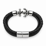 Anchor of Hope Double-Wrap Braided Leather Bracelet