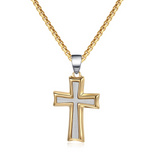 Silver & Black Textured Cross Necklace: A Stylish Fusion of Faith and Edge
