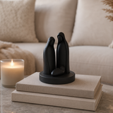 Minimalist Matte White Ceramic Holy Family Nativity Statue