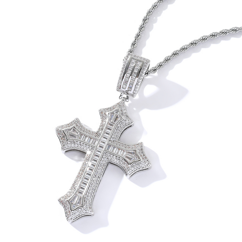 Luxury CZ Stone Cross Necklace