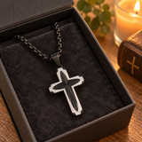 Radiant Starburst Cross Necklace – Modern Christian Faith Pendant