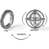 Handmade Astronomical Sphere Silver Ring (With A Free Chain)