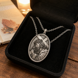 S925 Jesus Carrying the Cross Sacred Heart Pendant Necklace
