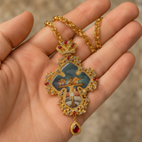 Orthodox Crucifix Icon Pendant Necklace