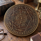 Seven Angels Seal Beech Wood Carving – Hand-Carved Christian Protection & Prayer Plaque