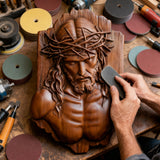 Bgcopper October Release | Beech Wood Sculpture of Jesus with Crown of Thorns — A Reminder of Love for Christmas