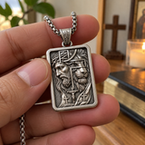 S925 Sterling Silver Jesus & Lion Cross Pendant Necklace – Christian Faith Jewelry for Men