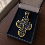 S925 Sliver Handcrafted Double-Sided Redemption: Archangel Michael Guardian Cross Pendant