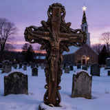 Hand-Carved White Ash Wood Cross - Sacred Christian Home Altar Decor for Christmas & Spiritual Gifting