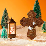 American Eagle Wooden Cross - God Bless America (Light-colored models)