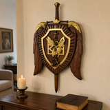 Archangel Michael Sword & Shield Wall Plaque - Divine Protection in Spiritual Warfare - product view