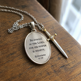 The Protection Amulet of St. Michael Archangel with a Sword Pendant Necklace