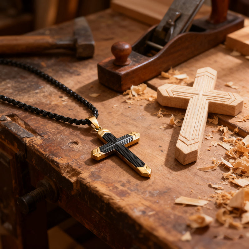 Titanium Steel 18K Gold Cross Necklace | A Christian Emblem of Faith and a Fashion Statement