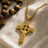 Celtic Knot Titanium Steel Cross Necklace - product view