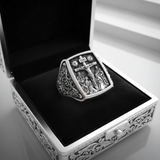 S925K Silver Handcrafted Jesus Crucifixion Scene Ring
