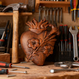 Holy Family Three Sacred Hearts Wooden Wall Decoration