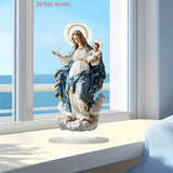 🌟 Our Lady of Grace Acrylic Desktop Statue: A Christian Symbol of Mary’s Love & Christ’s Presence