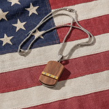 Stainless Steel & Wood Dog Tag Necklace – Nature, Strength & Minimalist Elegance