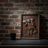 Bgcopper Usa Soldiers Brotherhood wood carving - Wall Hanging Art Work