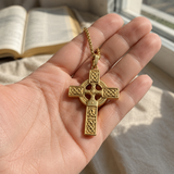 Celtic Knot Titanium Steel Cross Necklace