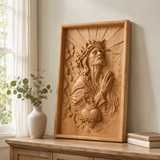 Hand-Carved Sacred Heart of Jesus Beech Wood Plaque – A Quiet Reminder of Christ’s Mercy at Home