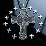 New titanium steel/S925K silver Archangel St. Michael necklace