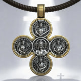Baroque Style Crucifix Pendant with Jesus and the Four Archangels – A Symbol of Faith and Divine Protection