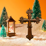 Bgcopper Ornate Wooden Cross - Carved from natural wood