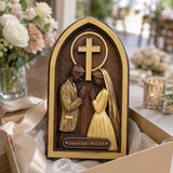Hand-Carved Beechwood Christian Marriage Prayer Plaque – Personalized Wedding & Anniversary Gift