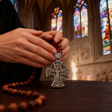Double Sided 925 Sterling Silver Religious Pendant - Crucifixion of Christ & St. Michael Medal - Choose from 5 Chain Styles - Free Polishing Cloth