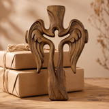 Ascension of Jesus Angel Wing Cross – Hand-Carved Beechwood Wall Decor