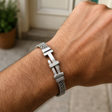 Nails‑Shaped Cross Mesh Chain Stainless Steel Bracelet - gift presentation