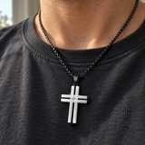 Layered Cross Necklace – Titanium Steel Christian Pendant