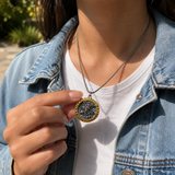 Two-Tone St. Michael Archangel Protection Medal Stainless Steel Necklace
