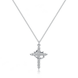 Cross and Diamond Crown Necklace